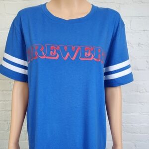 Victoria's Secret Blue Tee with Red Graphic